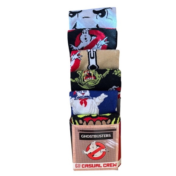 Bioworld Other - Men's SZ 8-12 Ghostbuster Casula Crew Socks (6 pairs) GIFT NEW